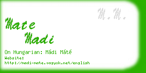 mate madi business card